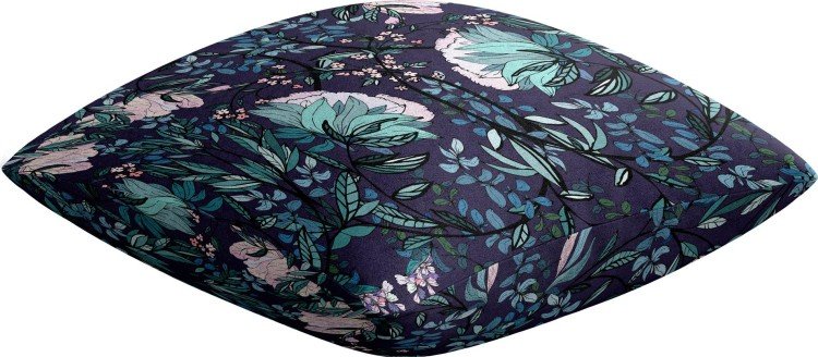 Подушка квадратная Cortin «Цветочный индиго»