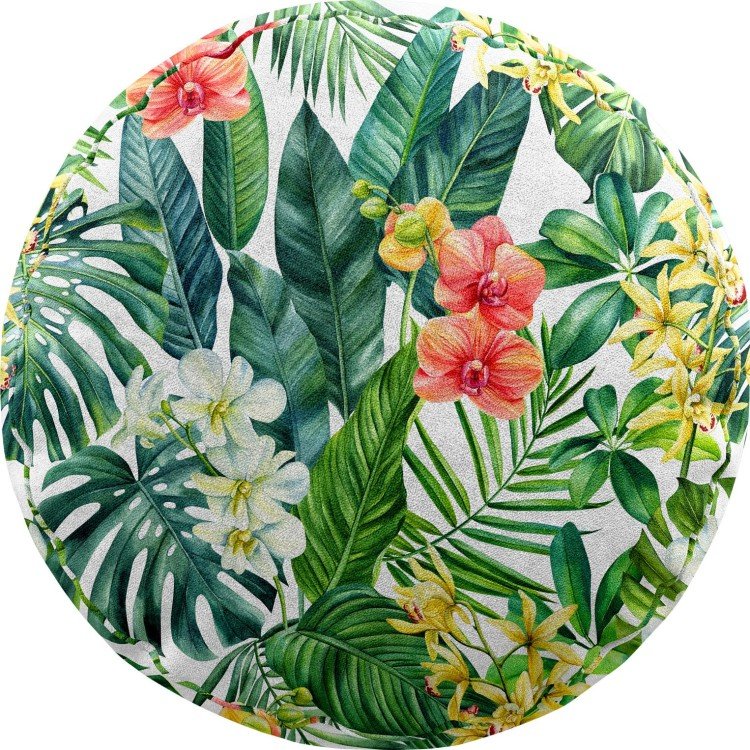 Подушка круглая Cortin «Орхидеи в тропиках»