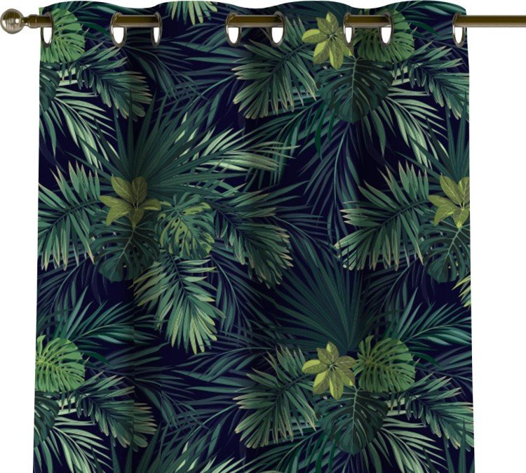 Комплект штор на люверсах «Пальмовые листья»